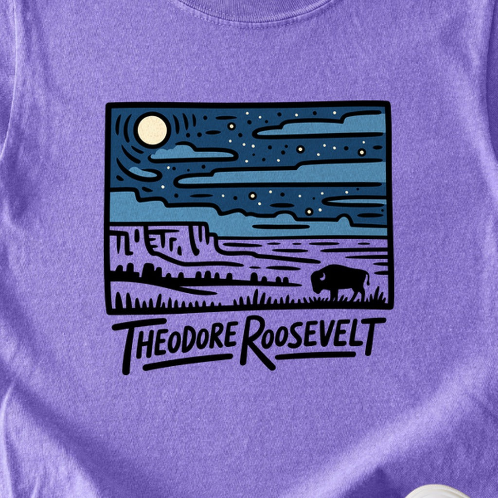 Theodore Roosevelt National Park at Night Kids Cotton T-Shirt
