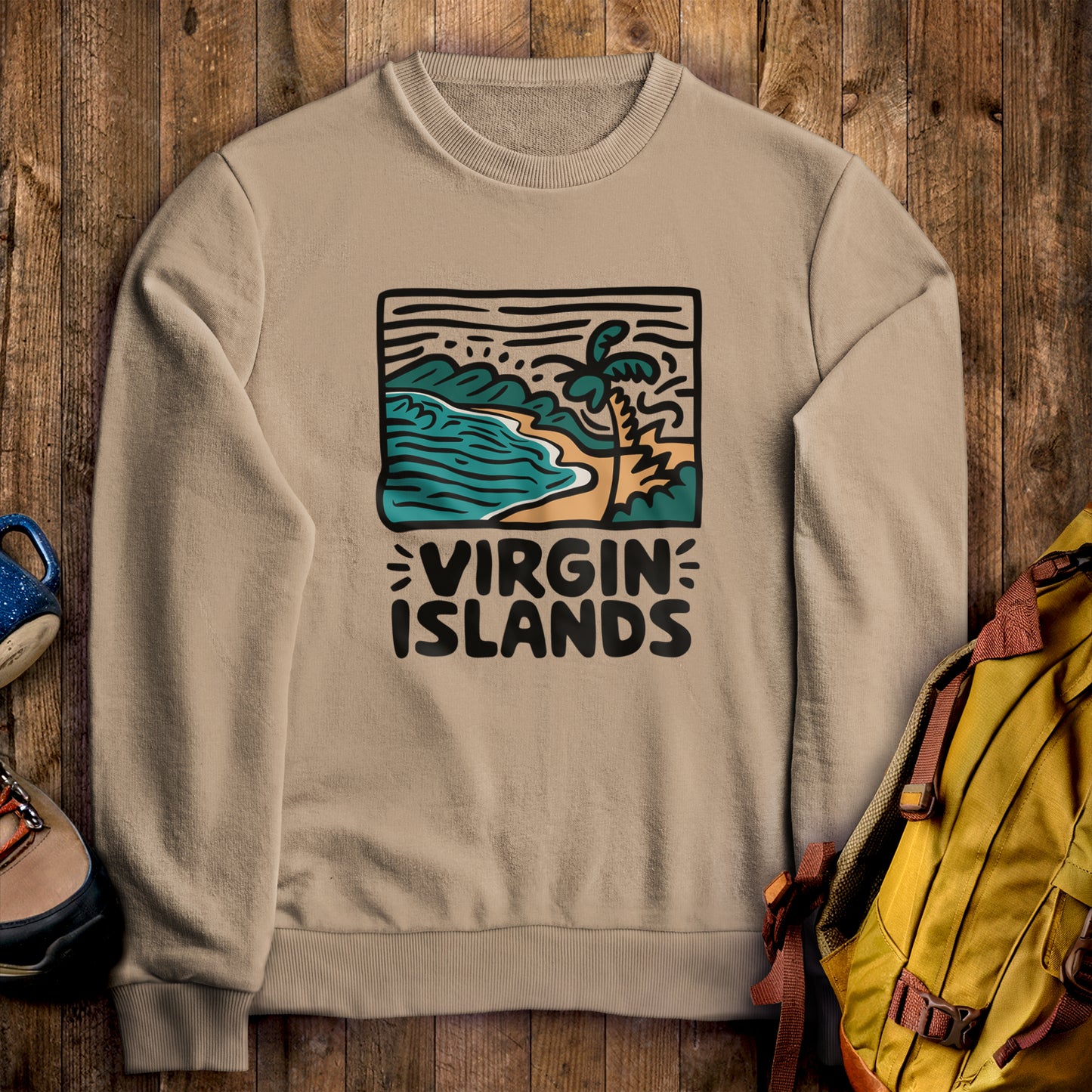 Virgin Islands National Park Crewneck Sweatshirt Sand Adventure and Outdoors Themed Sweatshirt