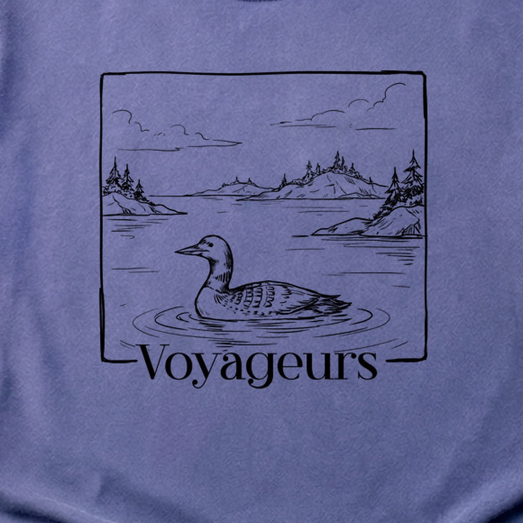 Voyageurs Line Drawing Cotton T-Shirt