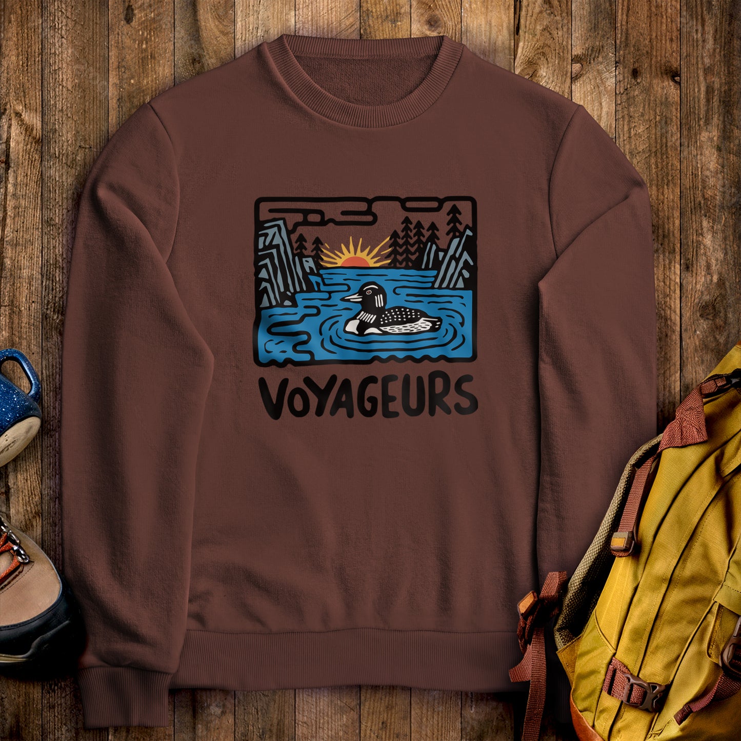 Voyageurs National Park Crewneck Sweatshirt Cocoa Adventure and Outdoors Themed Sweatshirt