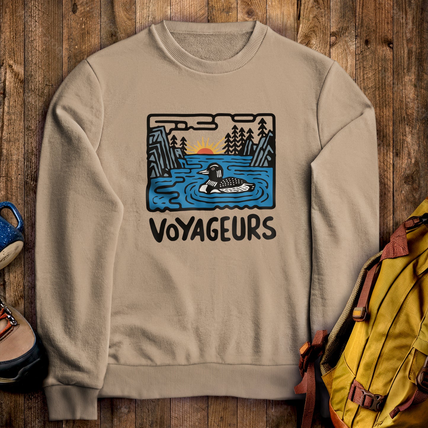 Voyageurs National Park Crewneck Sweatshirt Sand Adventure and Outdoors Themed Sweatshirt