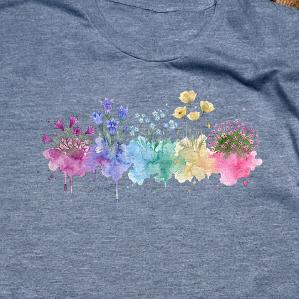 Watercolor Denali Wildflowers T-Shirt