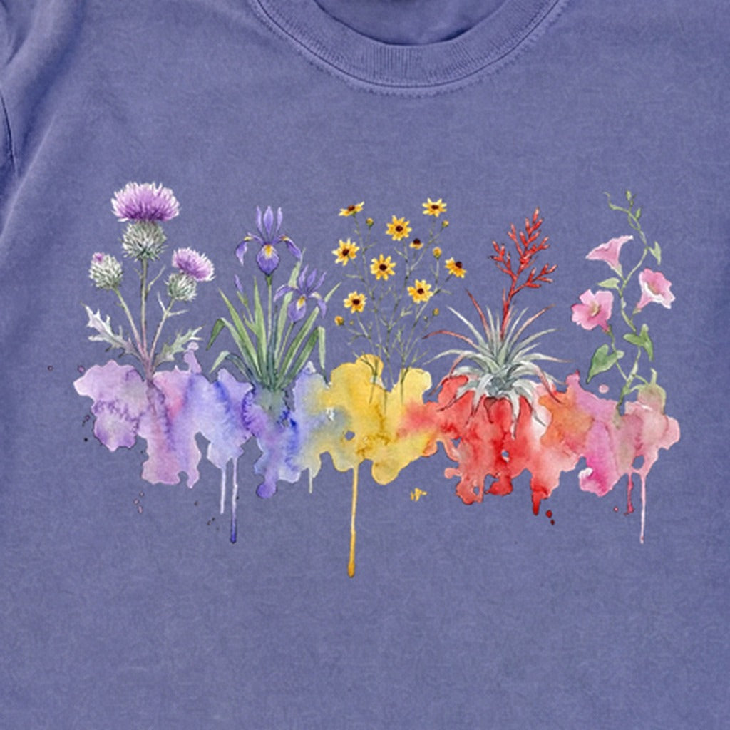Watercolor Everglades Wildflowers Premium Long Sleeve