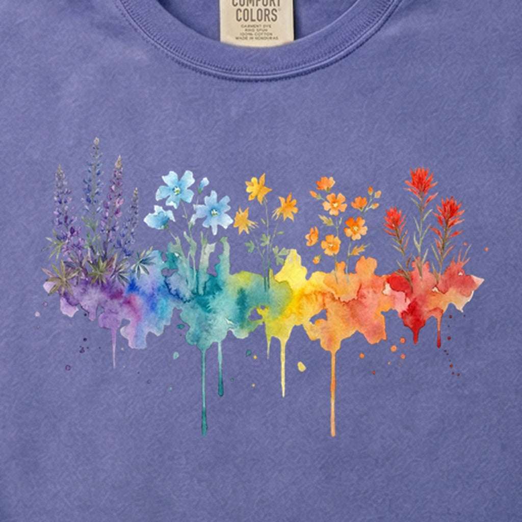 Watercolor Grand Canyon Wildflowers Cotton T-Shirt
