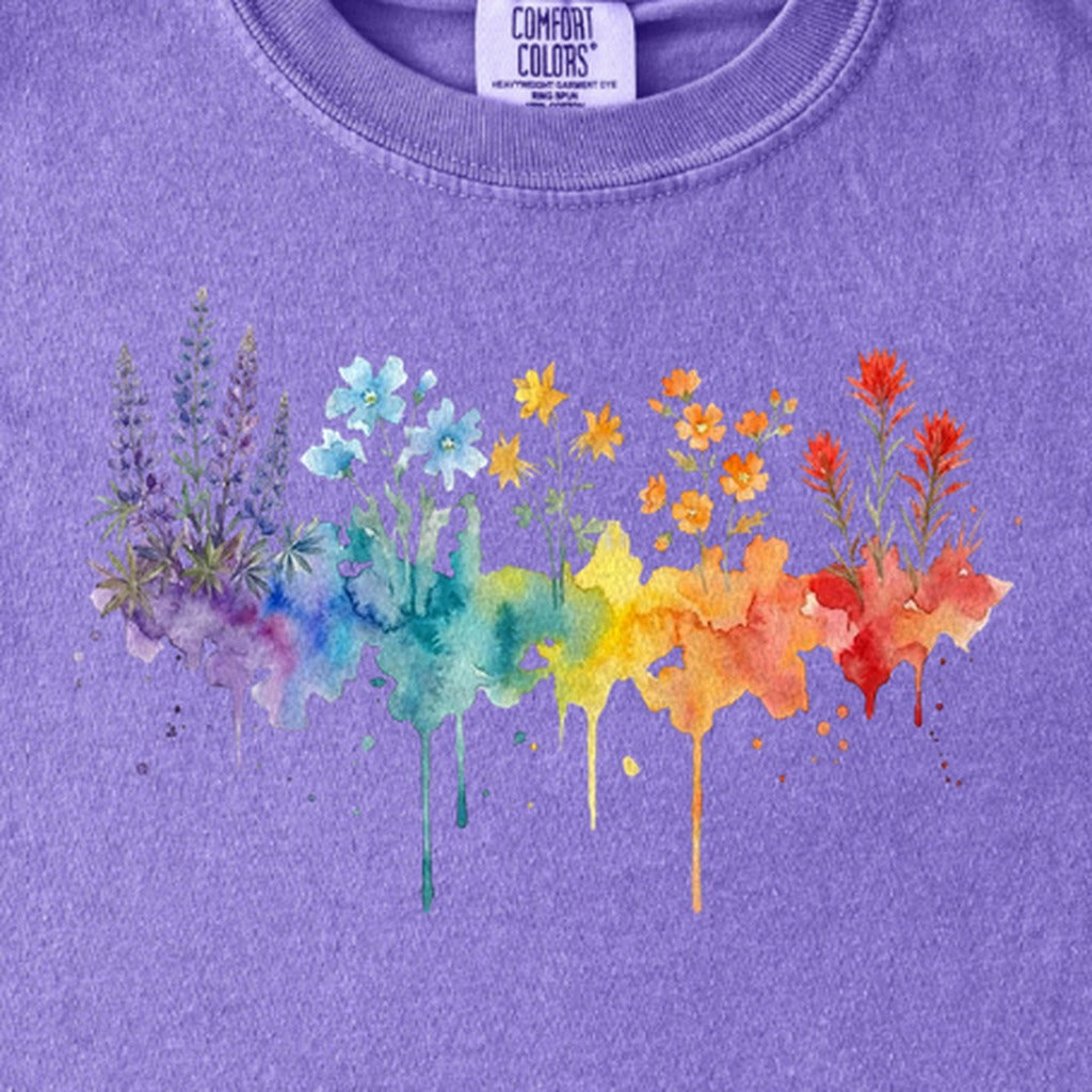 Watercolor Grand Canyon Wildflowers Kids Cotton T-Shirt