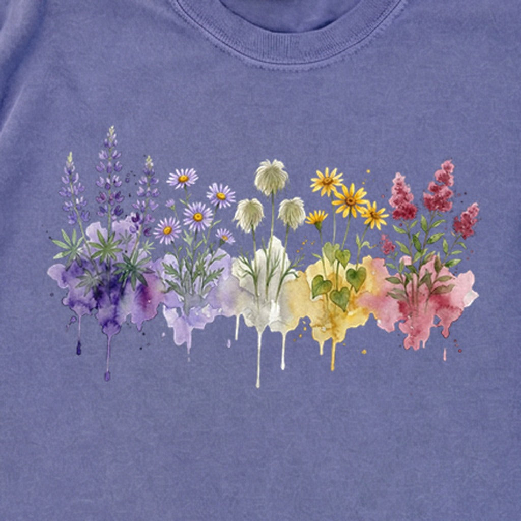 Watercolor North Cascades Wildflowers Premium Long Sleeve