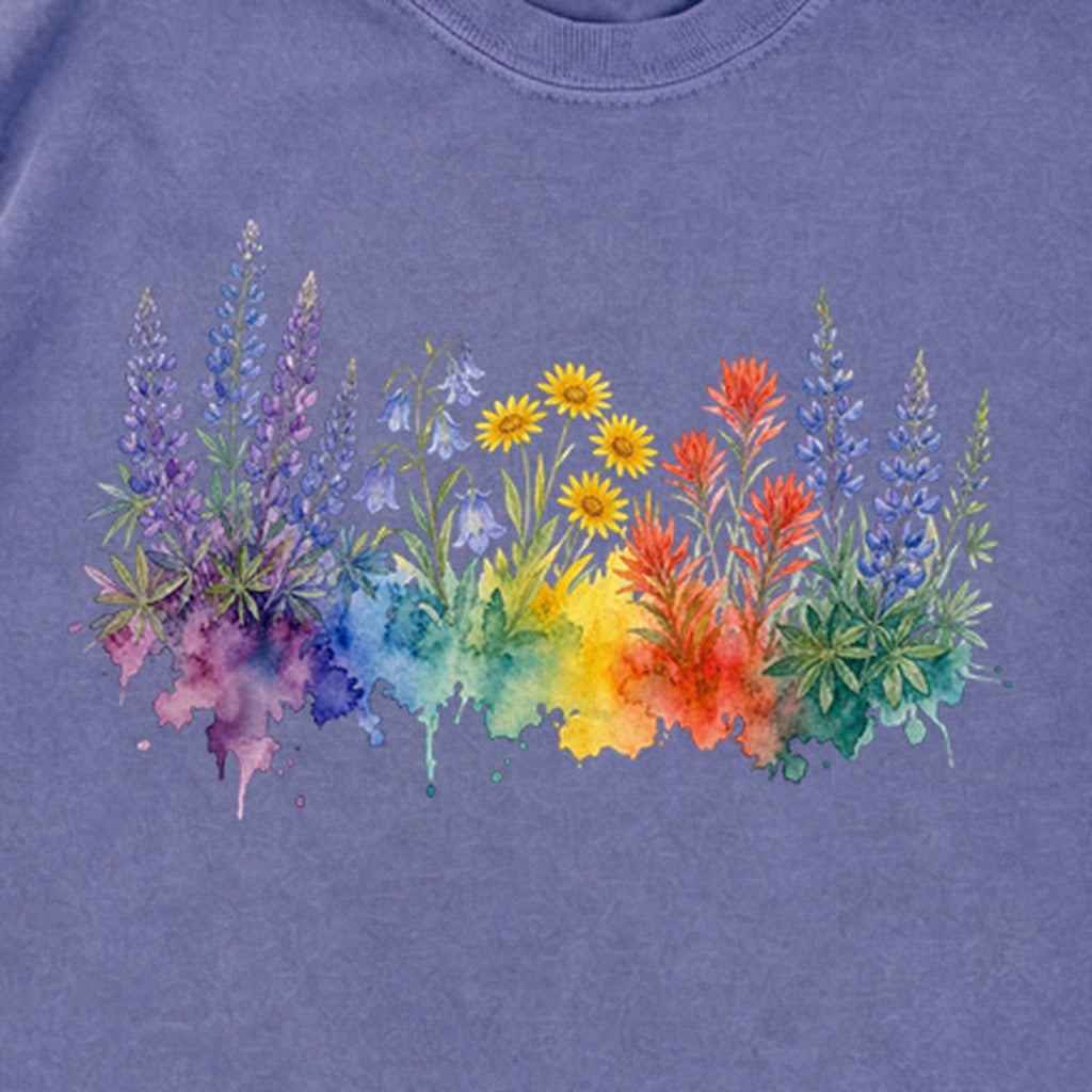 Watercolor Yellowstone Wildflowers Premium Long Sleeve