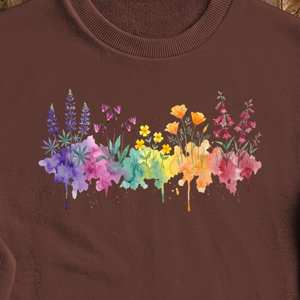 Watercolor Yosemite Wildflowers Crewneck Sweatshirt