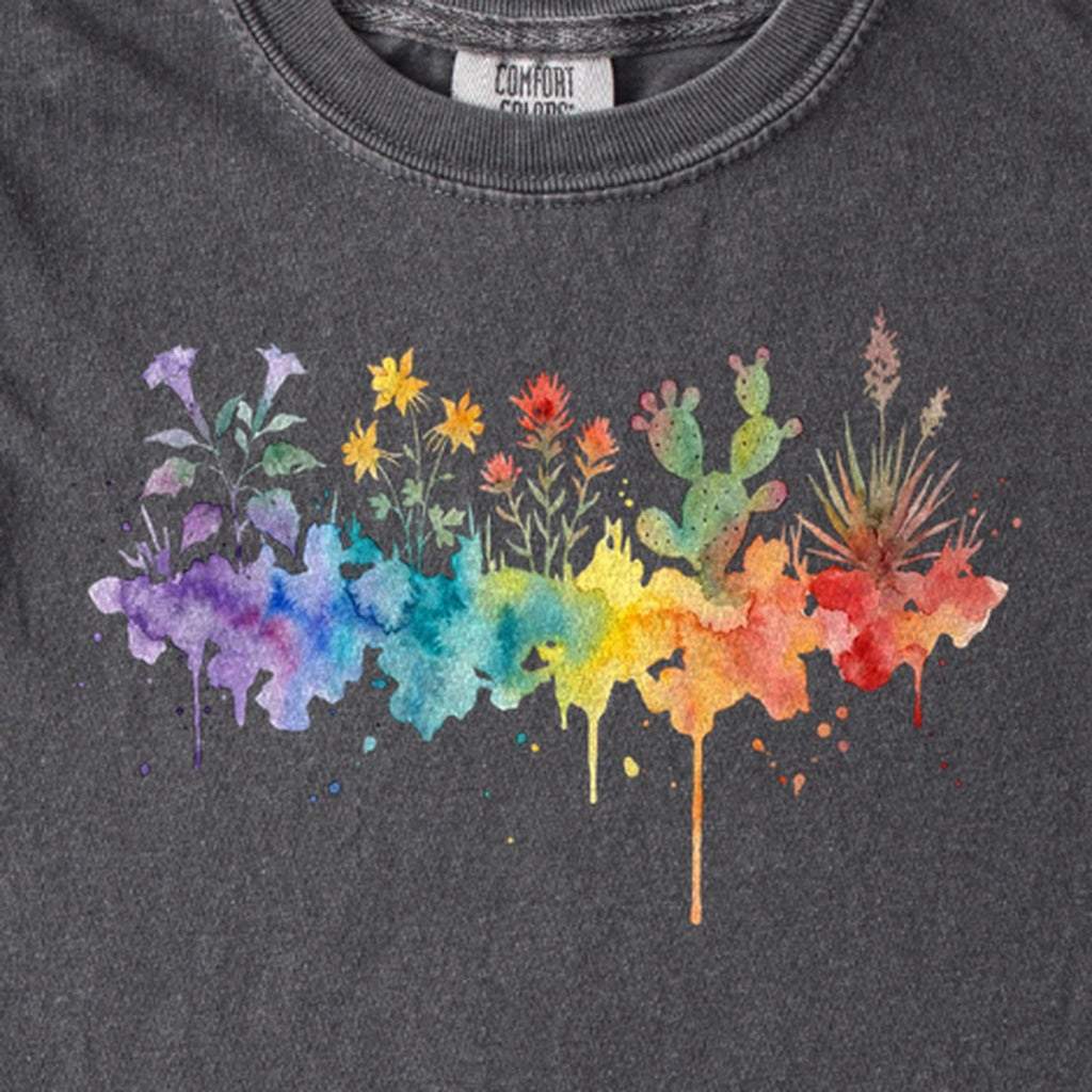 Watercolor Zion Wildflowers Kids Cotton T-Shirt