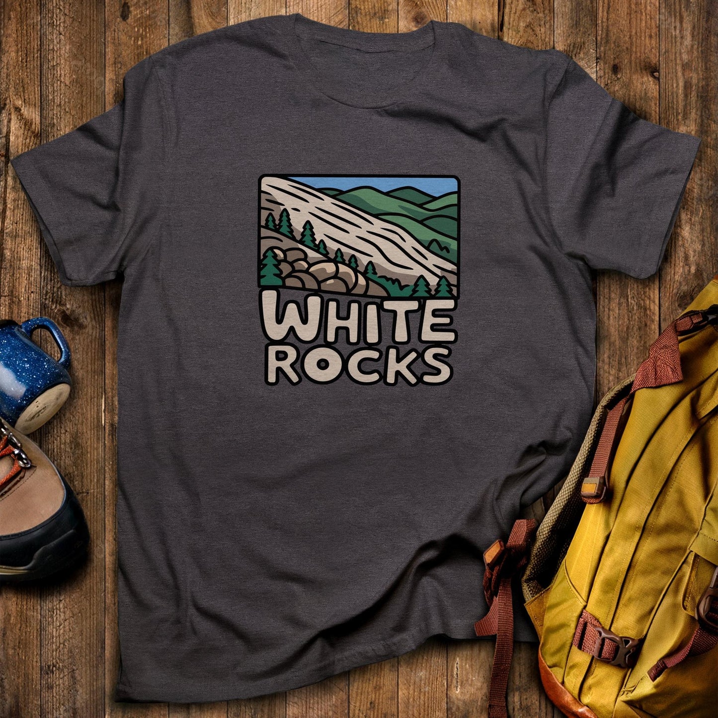 White Rocks National Recreation Area T-Shirt Dark Heather Adventure and Outdoors Themed T-Shirt