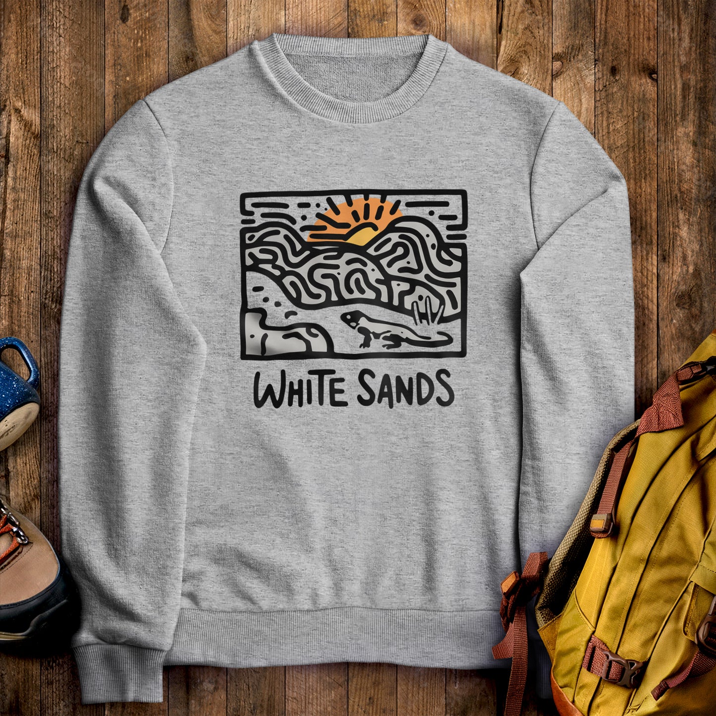 White Sands National Park Crewneck Sweatshirt Sport Grey Adventure and Outdoors Themed Sweatshirt