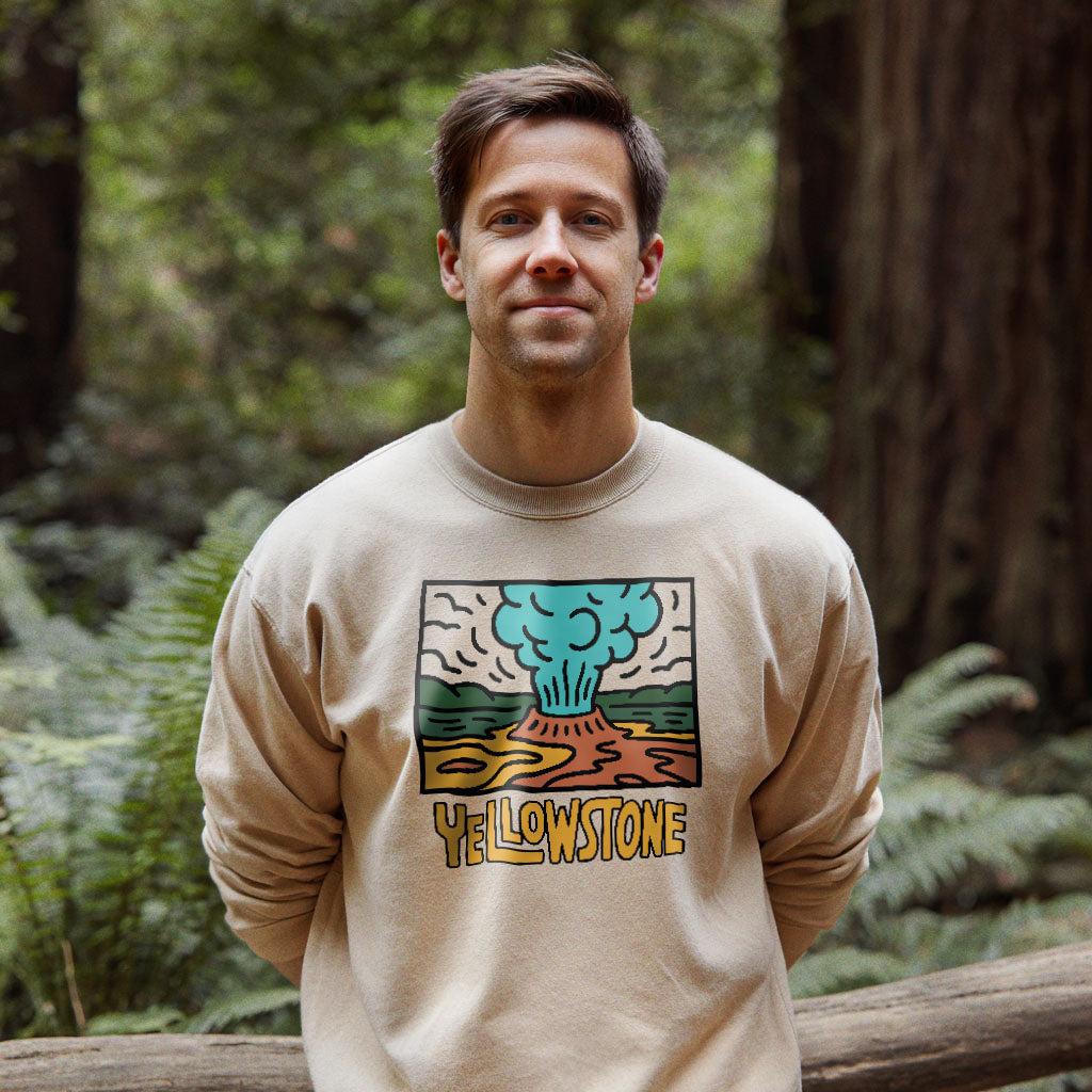 Yellowstone National Park Crewneck Sweatshirt Adventure and Outdoors Themed Sweatshirt