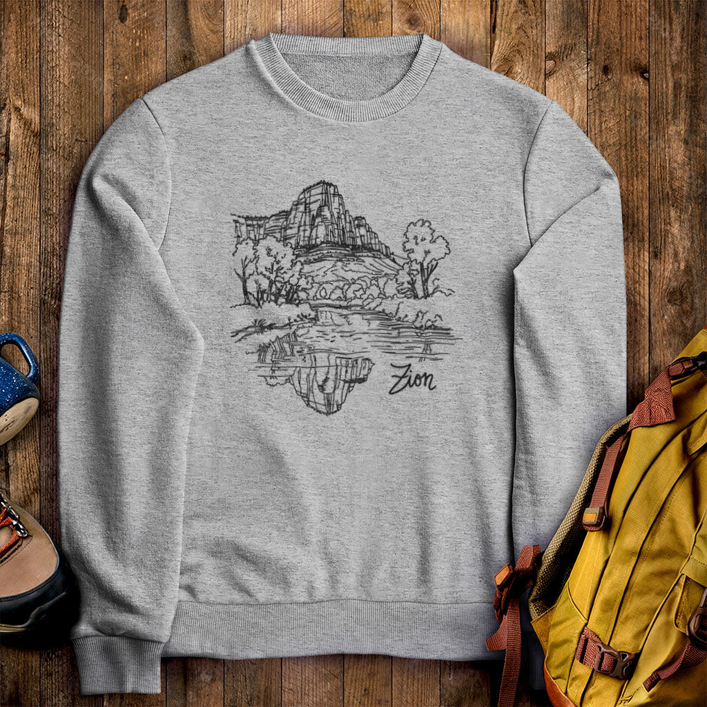 Zion Line Drawing Crewneck Sweatshirt