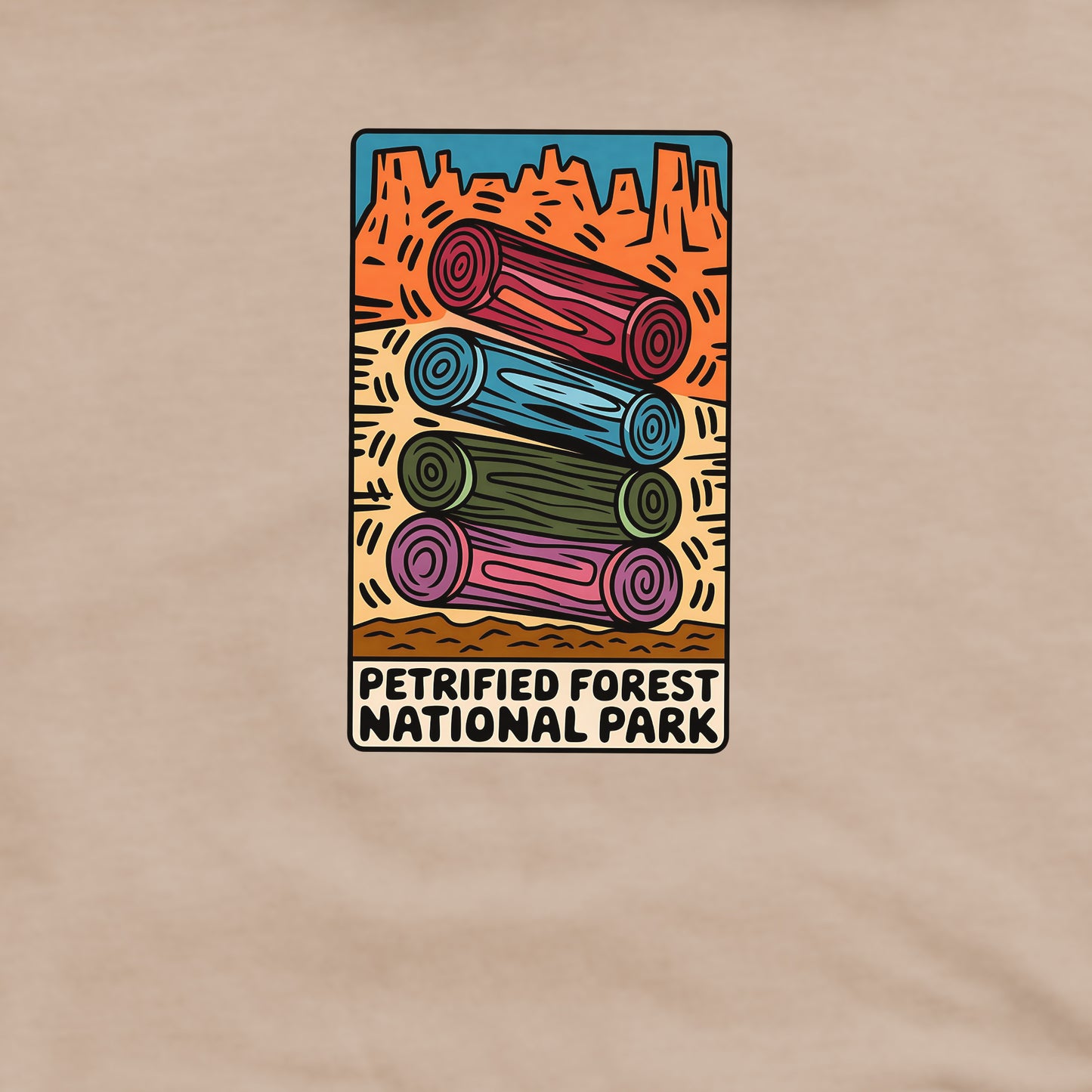 Petrified Forest National Park Logs Crewneck Sweatshirt Adventure and Outdoors Themed Sweatshirt