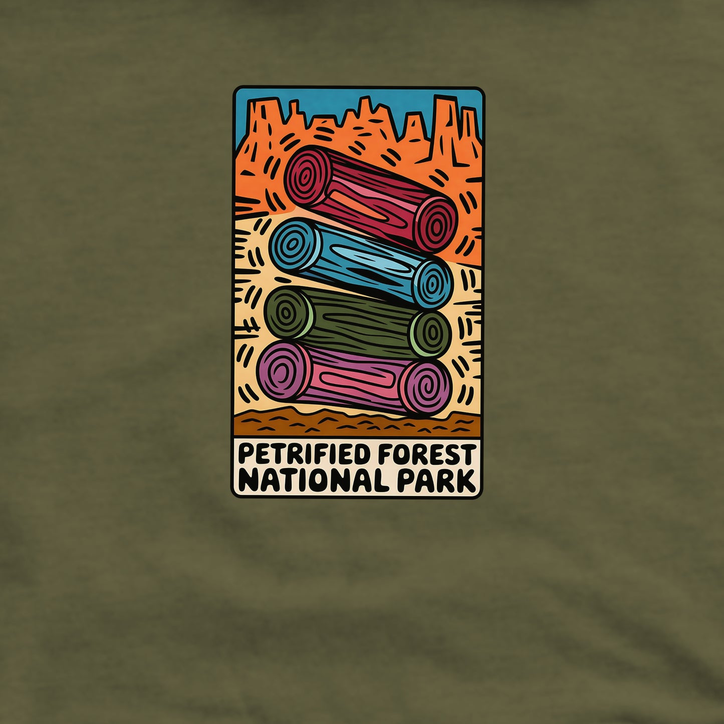 Petrified Forest National Park Logs Crewneck Sweatshirt Adventure and Outdoors Themed Sweatshirt