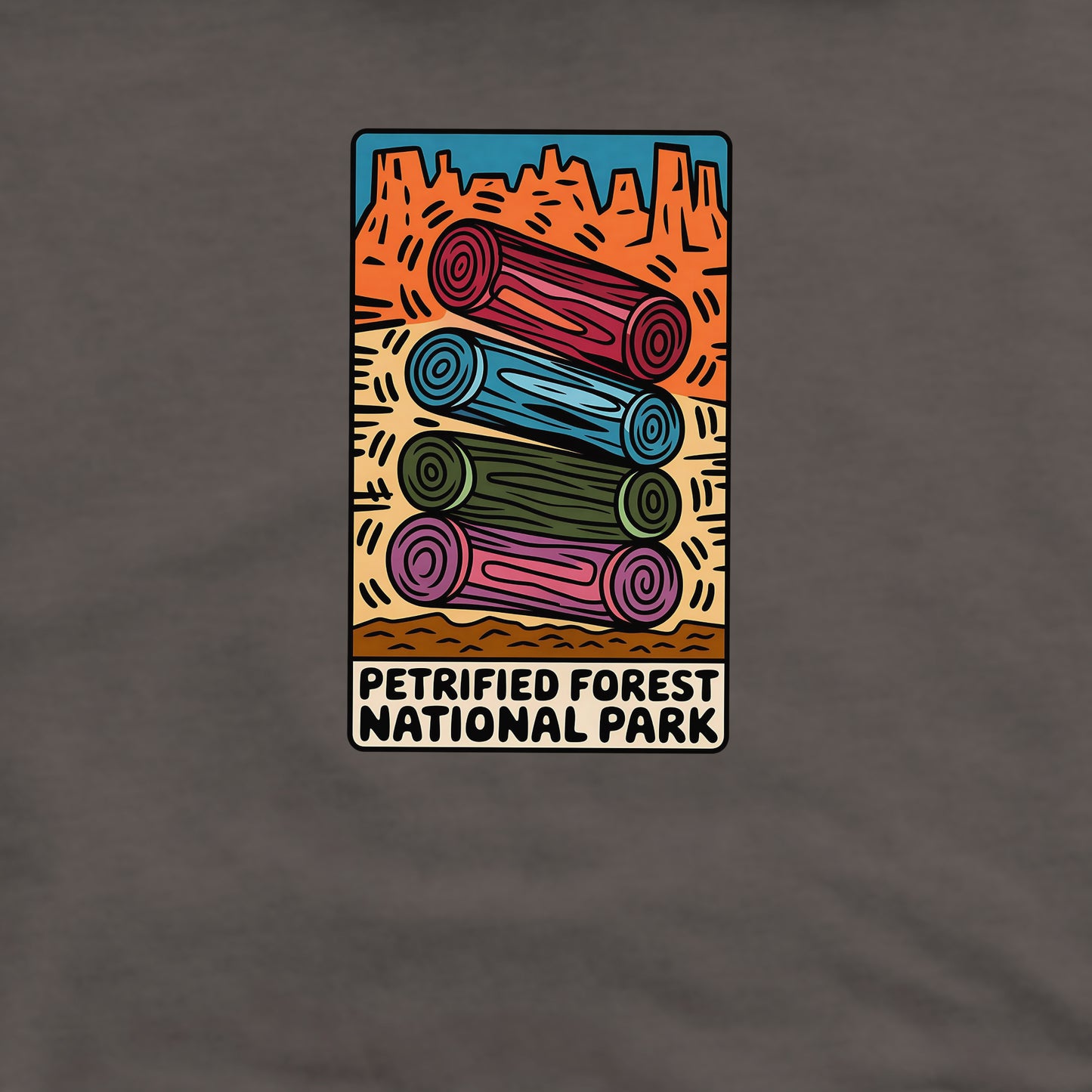 Petrified Forest National Park Logs Crewneck Sweatshirt Adventure and Outdoors Themed Sweatshirt