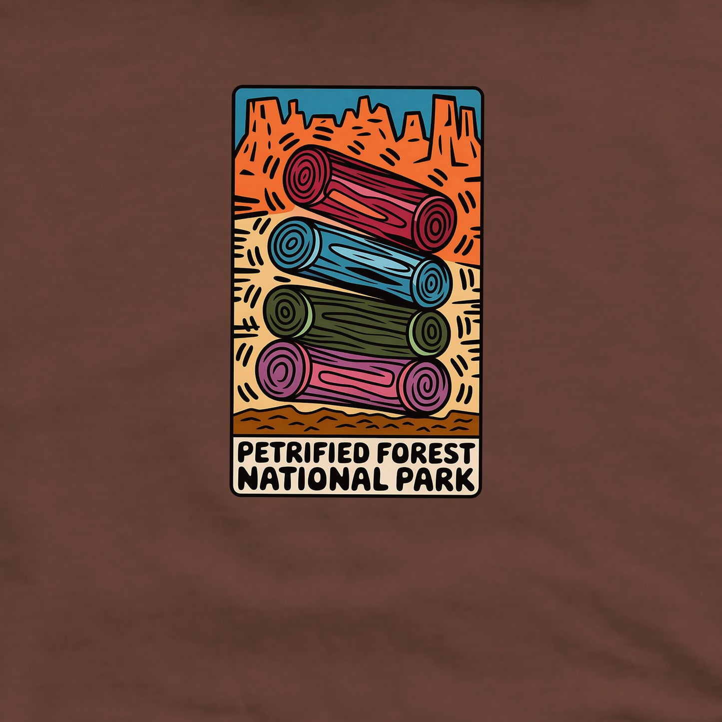 Petrified Forest National Park Logs Crewneck Sweatshirt Adventure and Outdoors Themed Sweatshirt