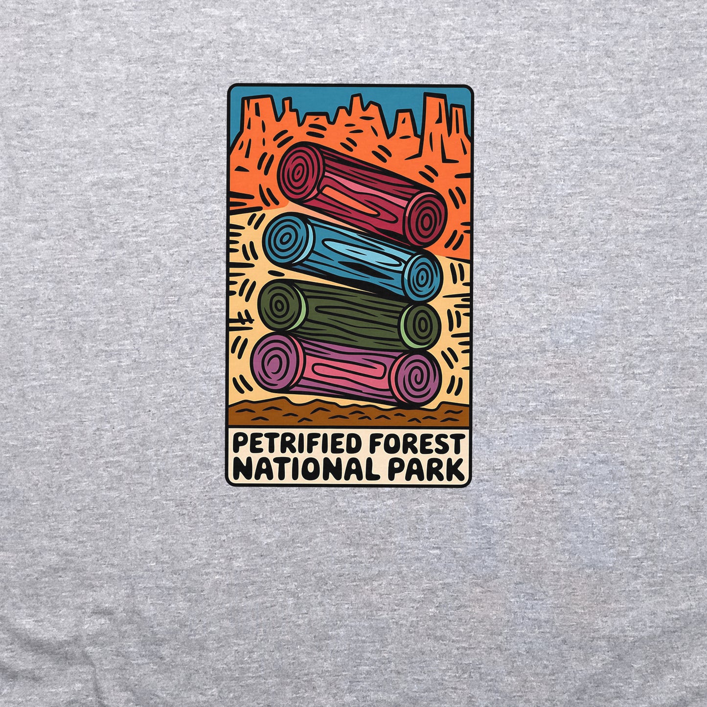 Petrified Forest National Park Logs Crewneck Sweatshirt Adventure and Outdoors Themed Sweatshirt