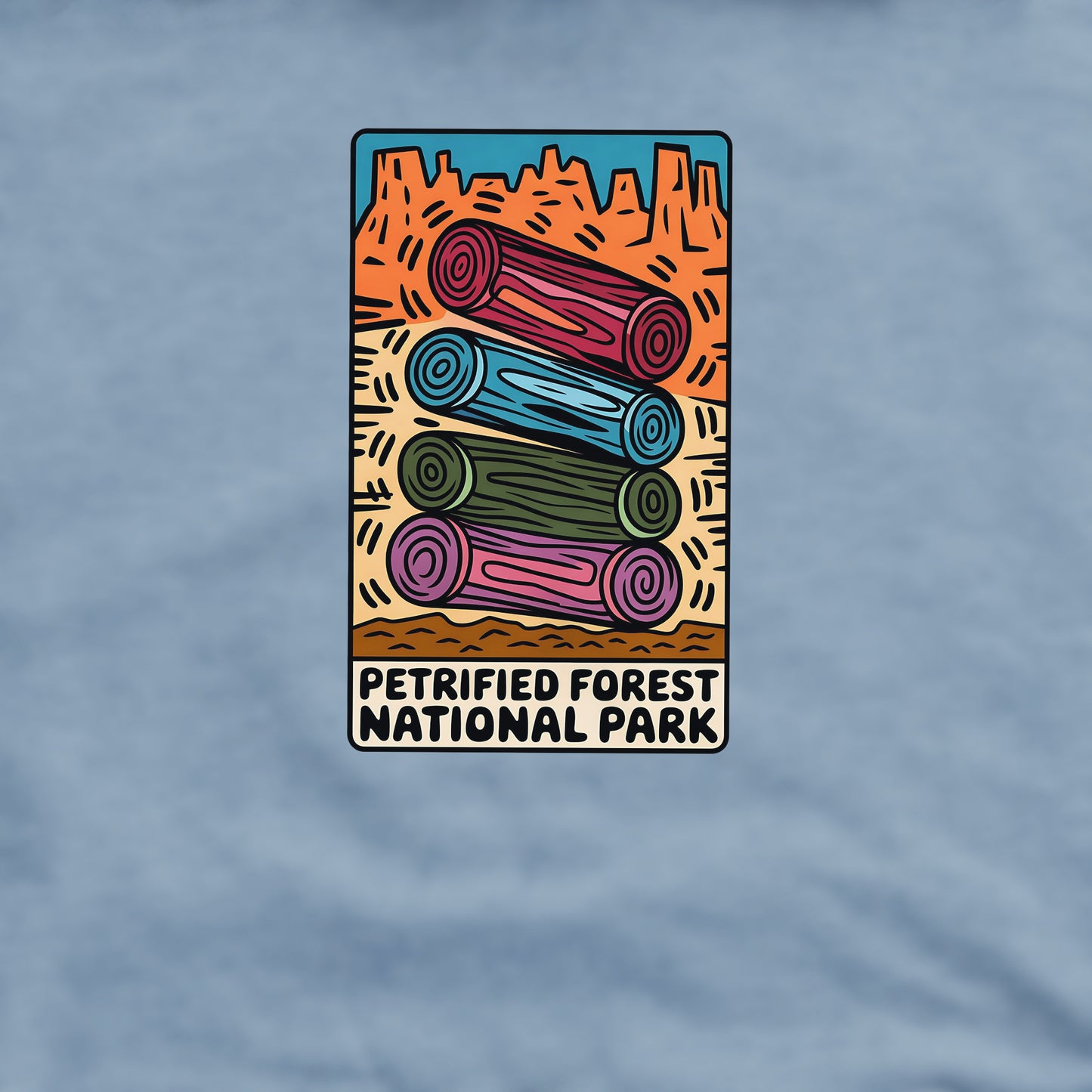 Petrified Forest National Park Logs Crewneck Sweatshirt Adventure and Outdoors Themed Sweatshirt