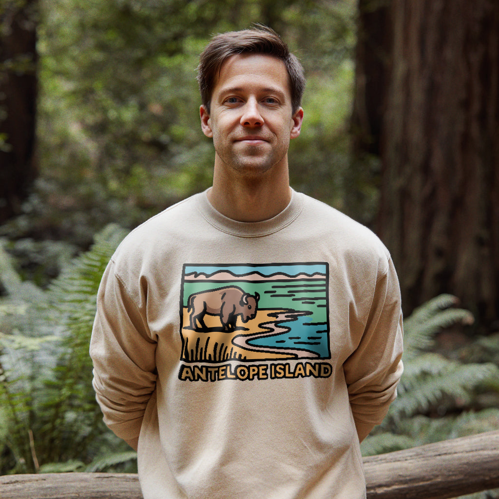 Antelope Island State Park Crewneck Sweatshirt Adventure and Outdoors Themed Sweatshirt