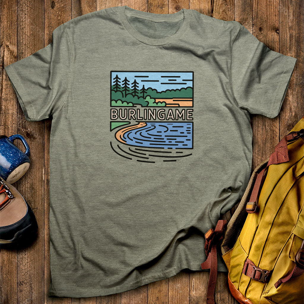 Burlingame State Park T-Shirt Heather Military Green Adventure and Outdoors Themed T-Shirt