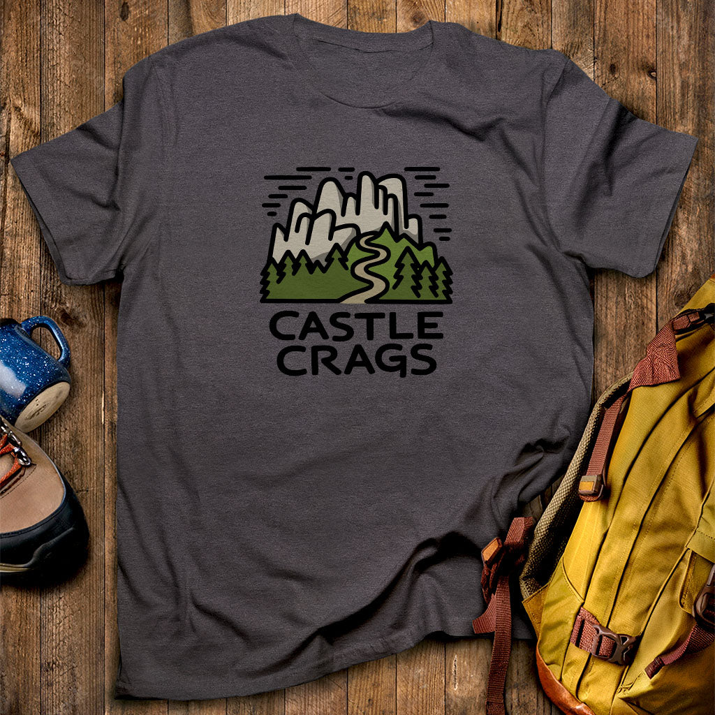 Castle Crags State Park T-Shirt Dark Heather Adventure and Outdoors Themed T-Shirt
