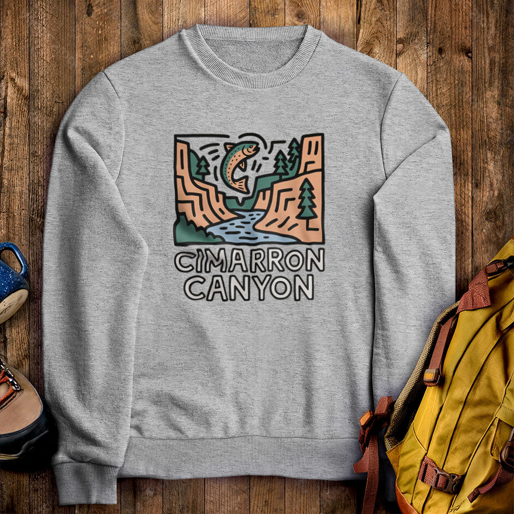 Cimarron Canyon State Park Crewneck Sweatshirt Sport Grey Adventure and Outdoors Themed Sweatshirt