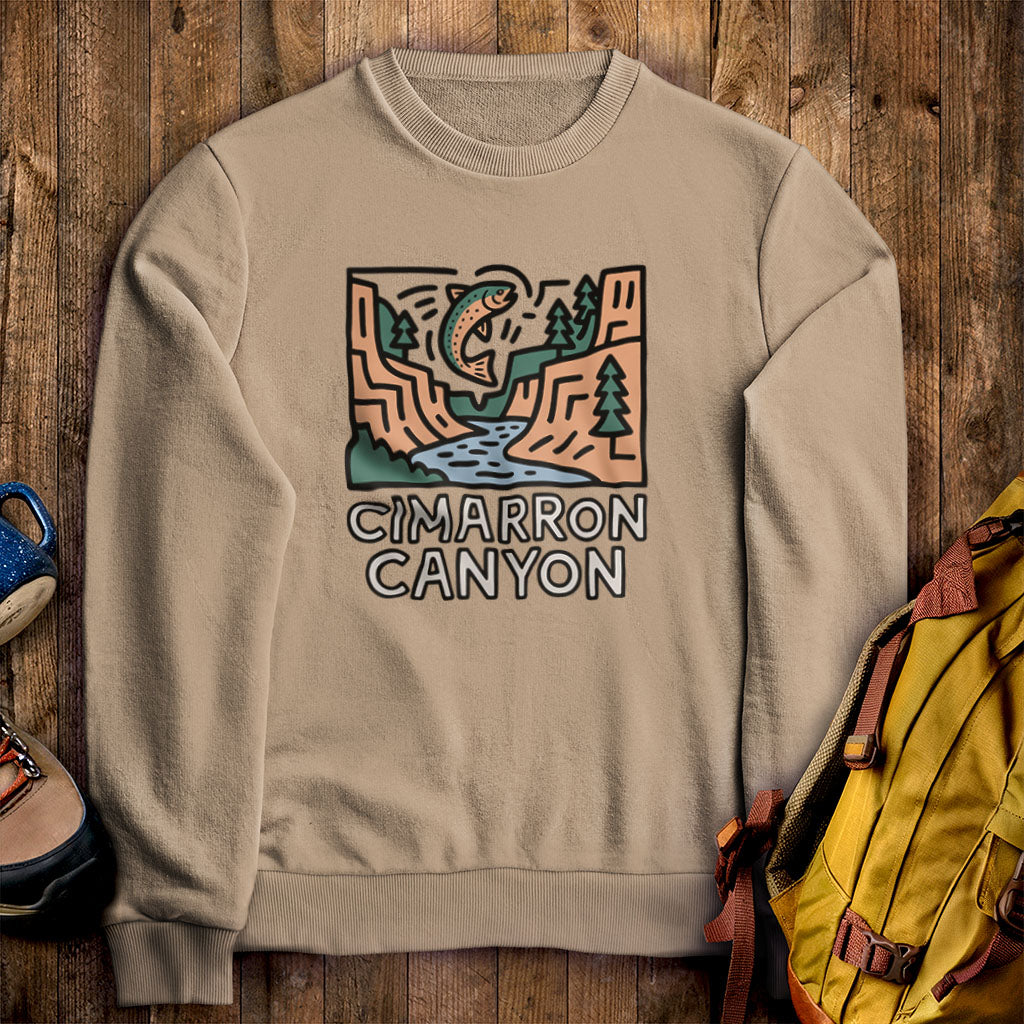 Cimarron Canyon State Park Crewneck Sweatshirt Sand Adventure and Outdoors Themed Sweatshirt