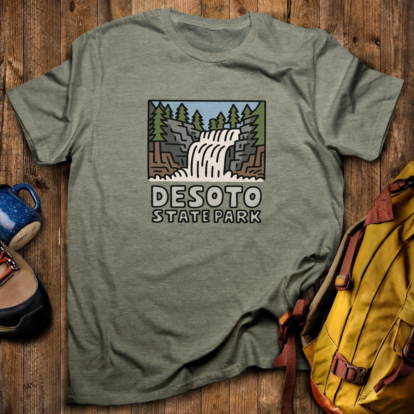 Desoto State Park T-Shirt Heather Military Green Adventure and Outdoors Themed T-Shirt