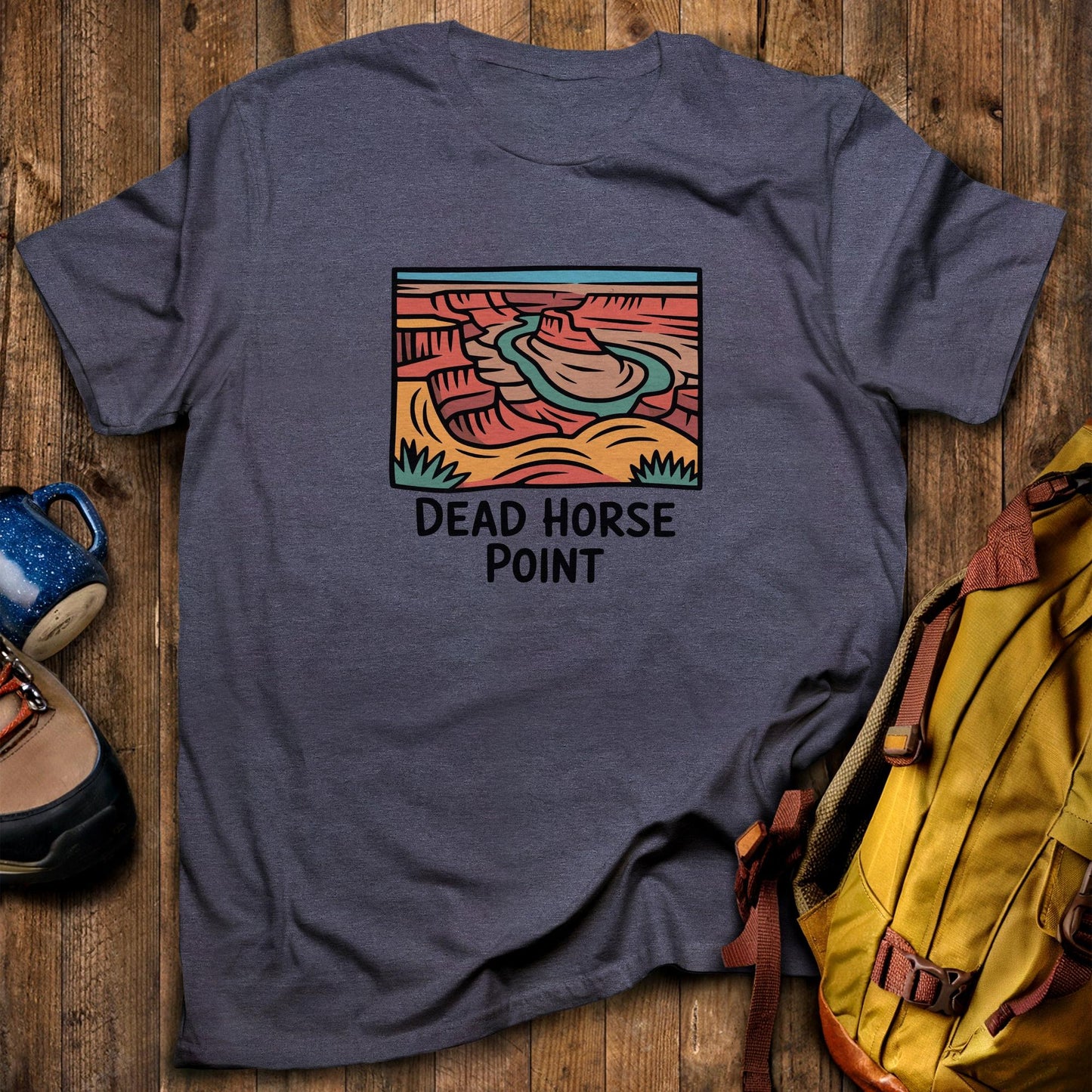 Dead Horse Point State Park T-Shirt Heather Navy Adventure and Outdoors Themed T-Shirt