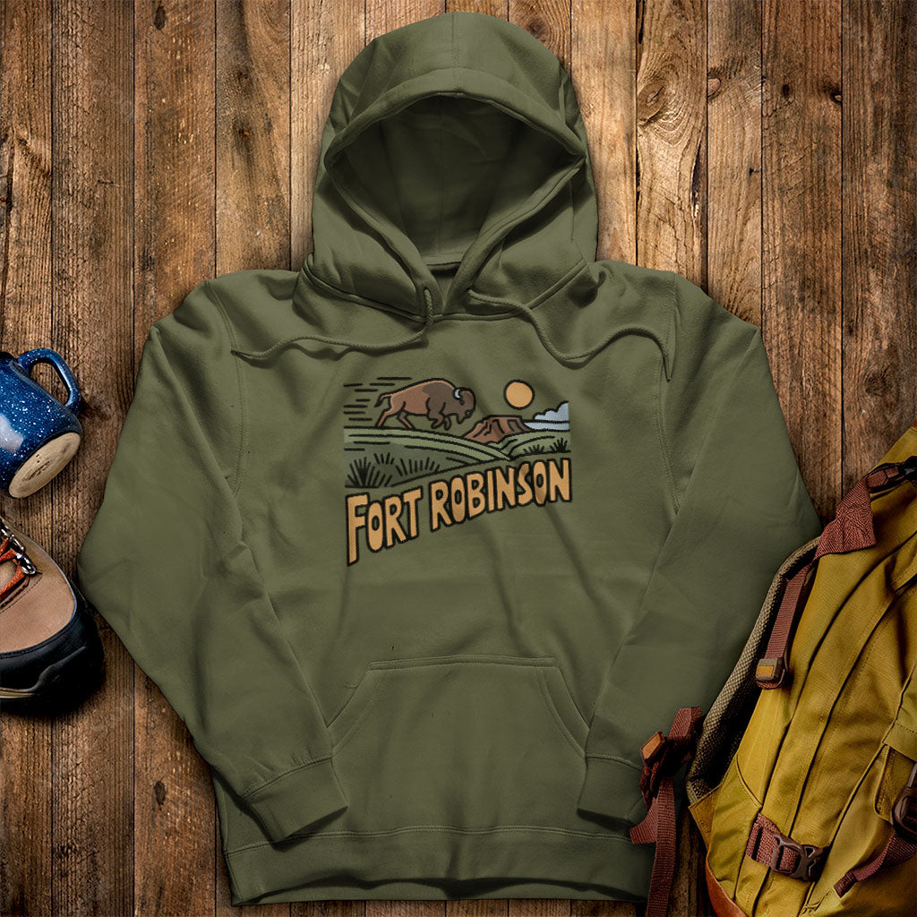 Fort Robinson State Park Hoodie Military Green Adventure and Outdoors Themed Hoodie