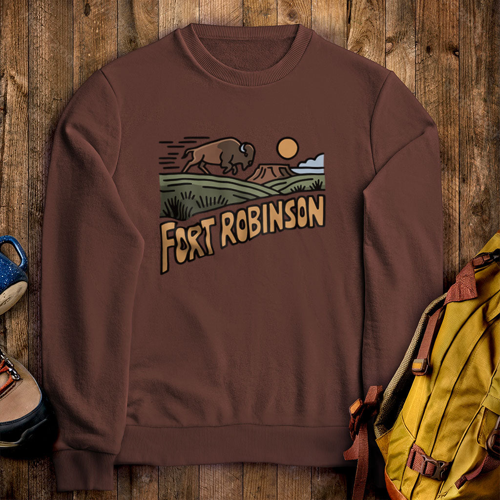 Fort Robinson State Park Crewneck Sweatshirt Cocoa Adventure and Outdoors Themed Sweatshirt