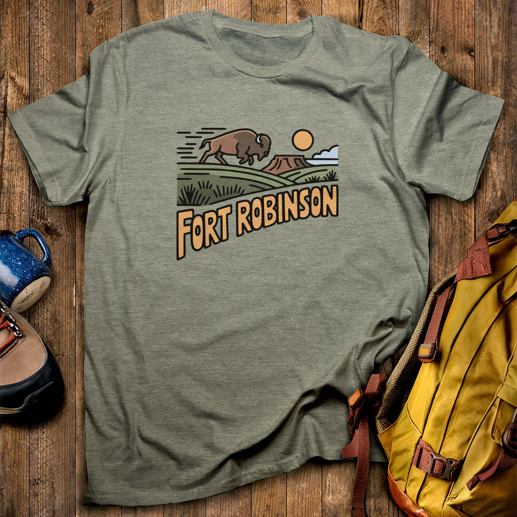 Fort Robinson State Park T-Shirt Heather Military Green Adventure and Outdoors Themed T-Shirt
