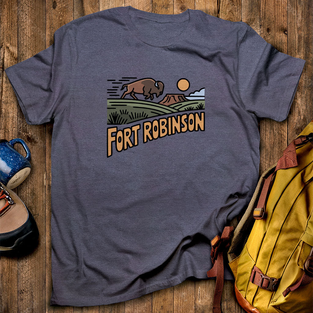 Fort Robinson State Park T-Shirt Heather Navy Adventure and Outdoors Themed T-Shirt