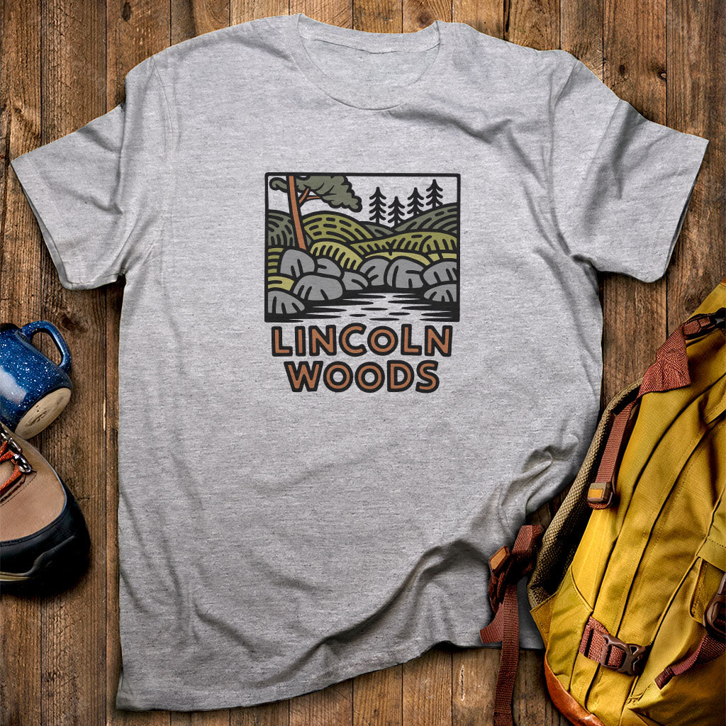 Lincoln Woods T-Shirt Sport Grey Adventure and Outdoors Themed T-Shirt