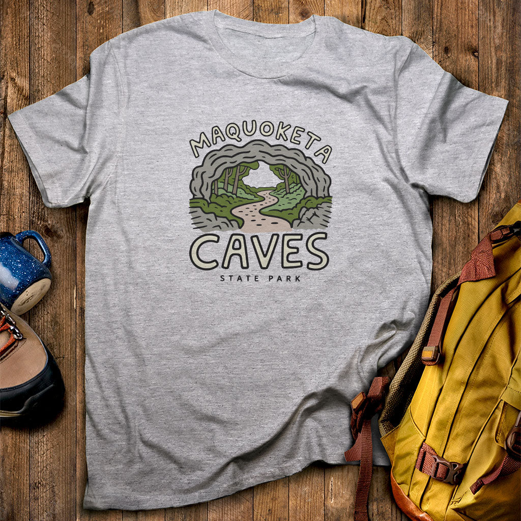 Maquoketa Caves State Park T-Shirt Sport Grey Adventure and Outdoors Themed T-Shirt