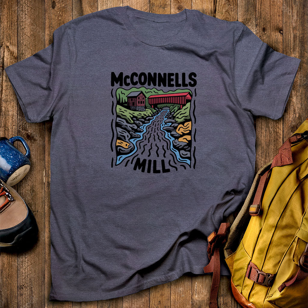 McConnells Mill State Park T-Shirt Heather Navy Adventure and Outdoors Themed T-Shirt