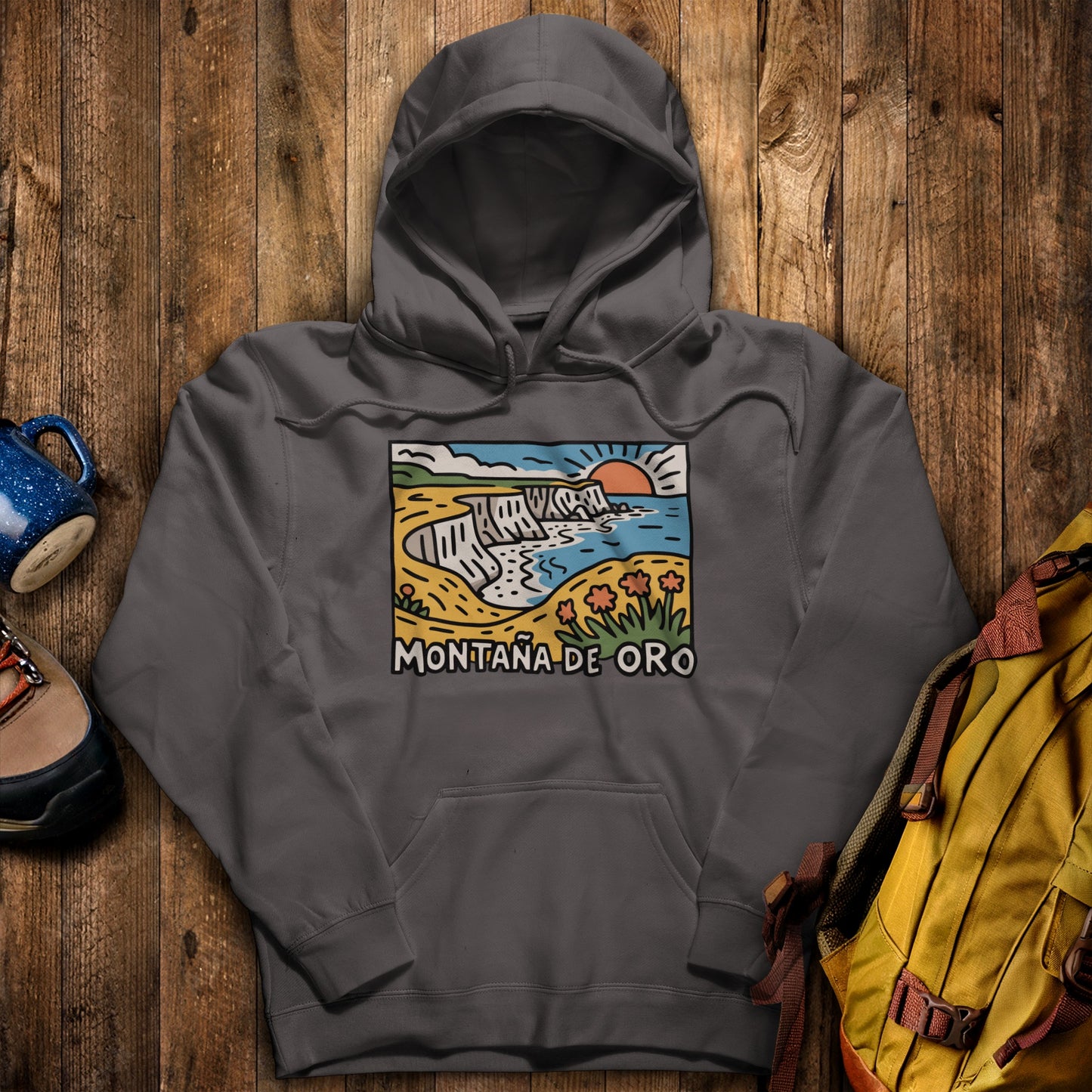 Montana de Oro State Park Hoodie Charcoal Adventure and Outdoors Themed Hoodie