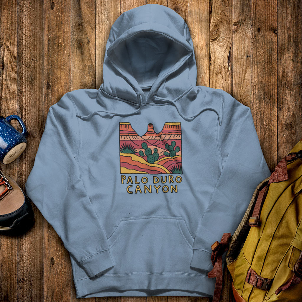 Palo Duro Canyon State Park Hoodie Stone Blue Adventure and Outdoors Themed Hoodie