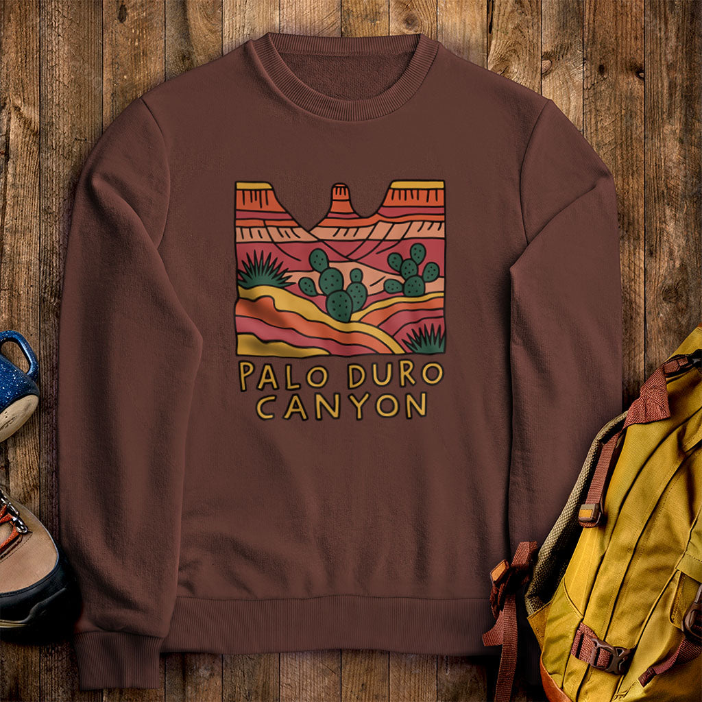 Palo Duro Canyon Crewneck Sweatshirt Cocoa Adventure and Outdoors Themed Sweatshirt