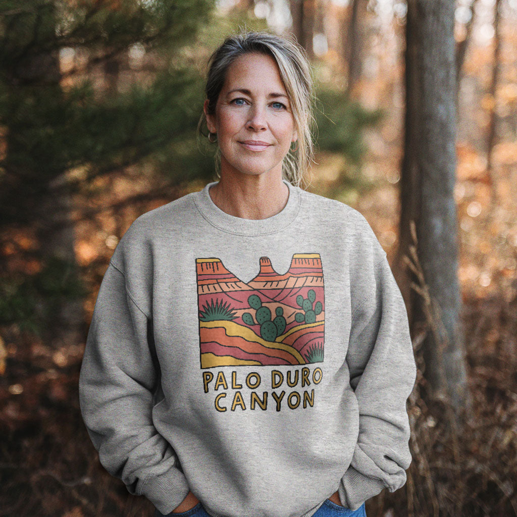 Palo Duro Canyon Crewneck Sweatshirt Adventure and Outdoors Themed Sweatshirt