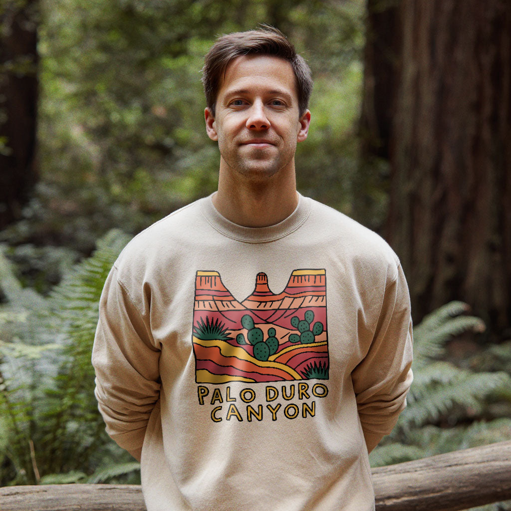 Palo Duro Canyon Crewneck Sweatshirt Adventure and Outdoors Themed Sweatshirt