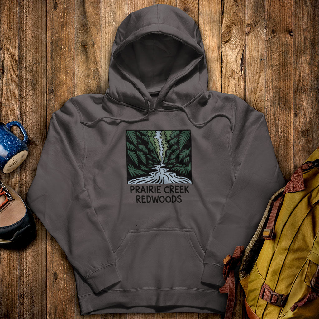 Prairie Creek Redwoods State Park Hoodie Charcoal Adventure and Outdoors Themed Hoodie