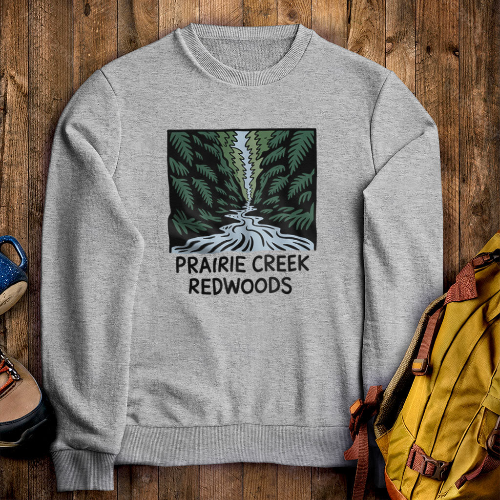 Prairie Creek Redwoods State Park Crewneck Sweatshirt Sport Grey Adventure and Outdoors Themed Sweatshirt