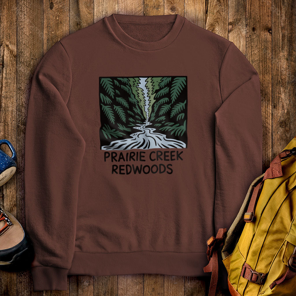 Prairie Creek Redwoods State Park Crewneck Sweatshirt Cocoa Adventure and Outdoors Themed Sweatshirt