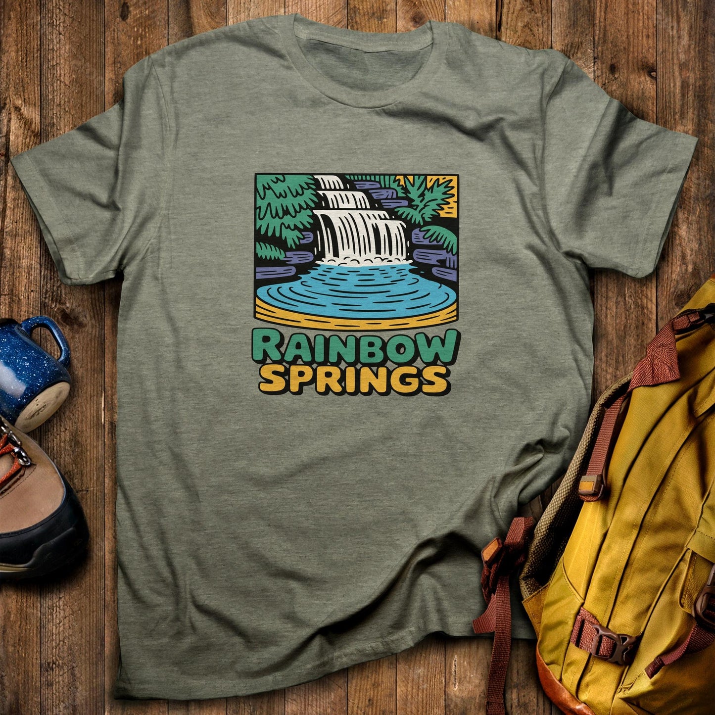 Rainbow Springs State Park T-Shirt Heather Military Green Adventure and Outdoors Themed T-Shirt