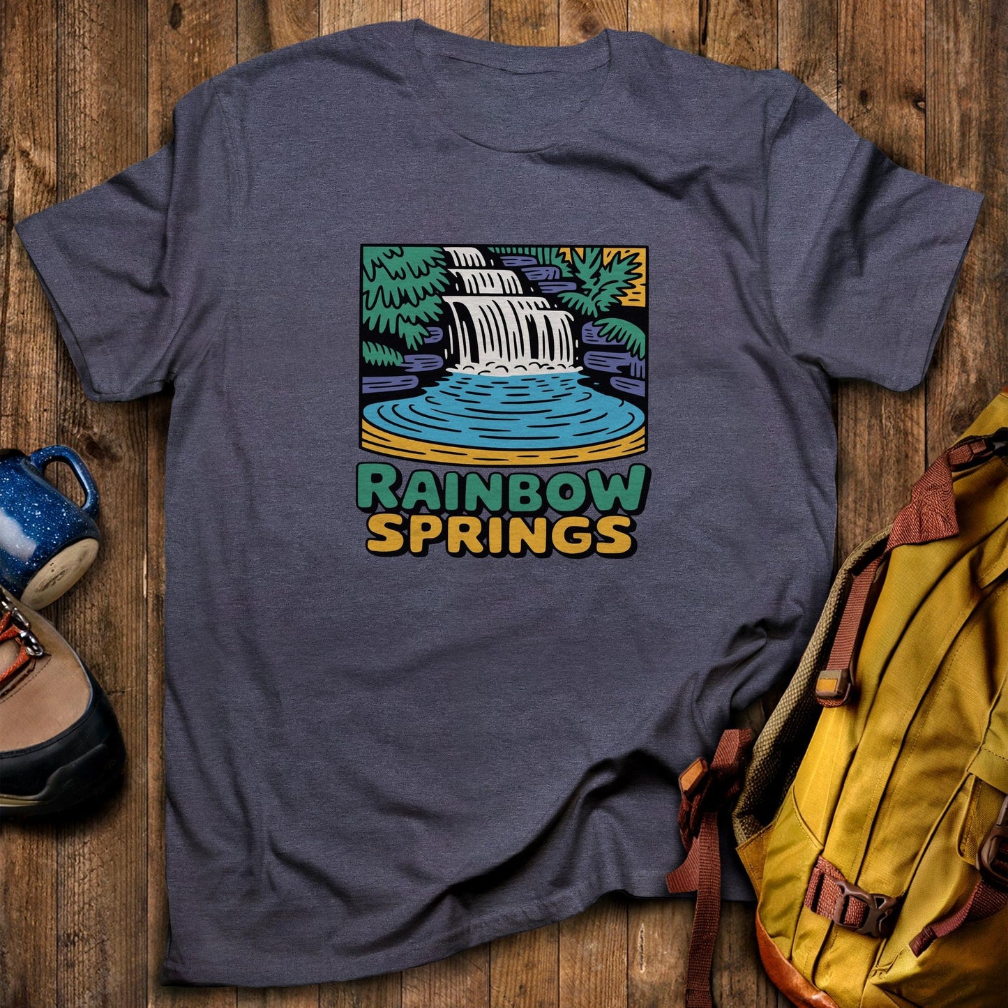 Rainbow Springs State Park T-Shirt Heather Navy Adventure and Outdoors Themed T-Shirt
