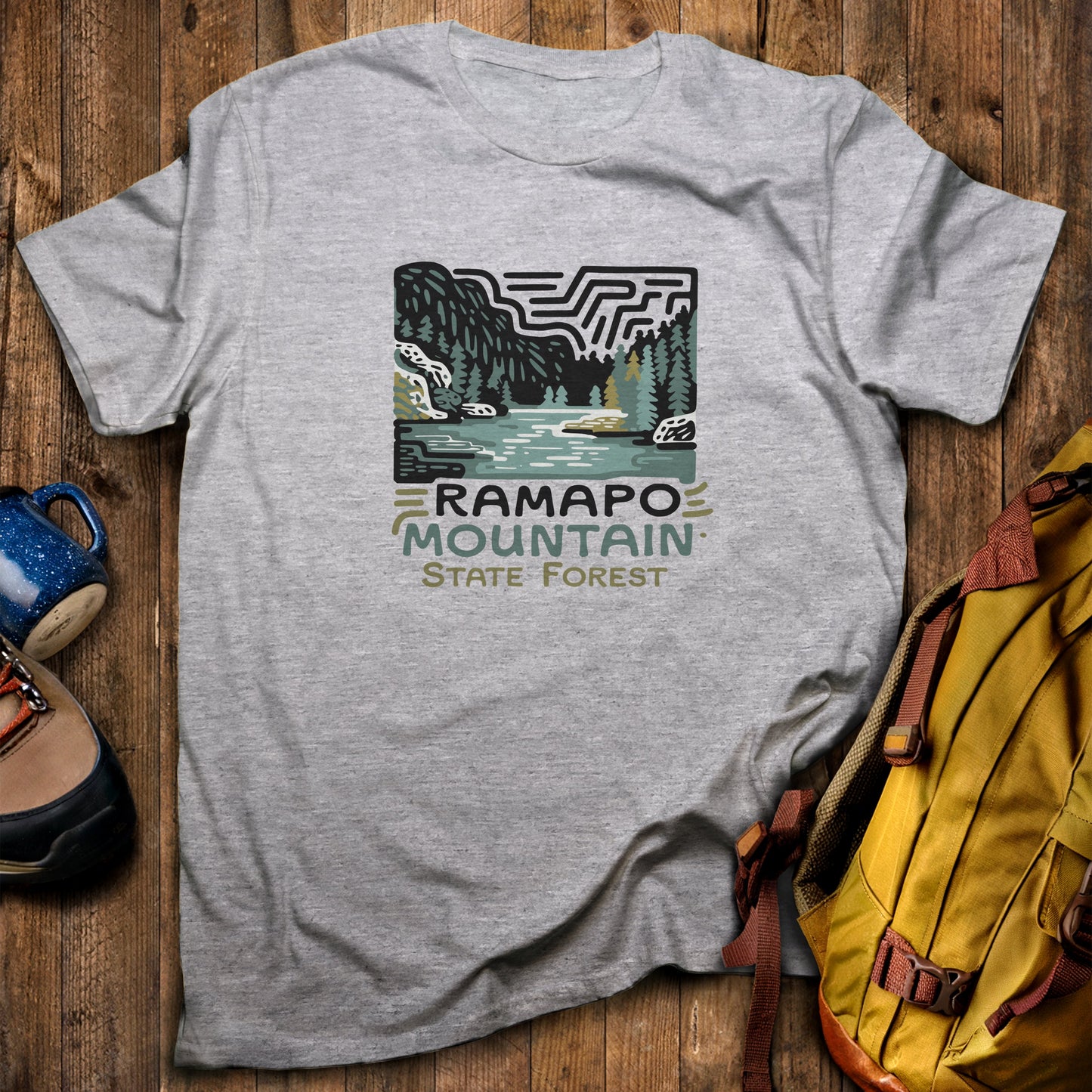 Ramapo Mountain State Forest T-Shirt Sport Grey Adventure and Outdoors Themed T-Shirt