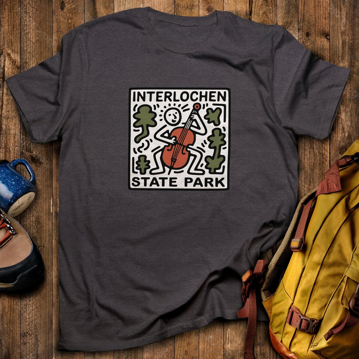 Interlochen State Park T-Shirt Dark Heather Adventure and Outdoors Themed T-Shirt