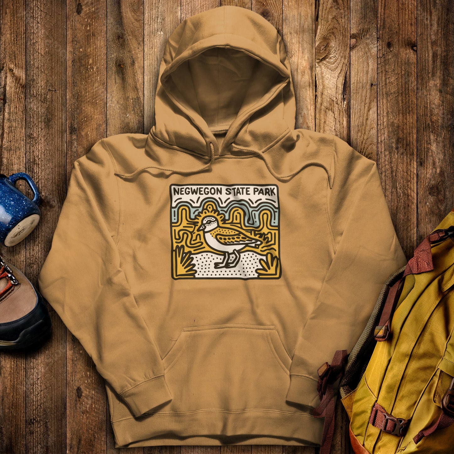 Negwegon State Park Hoodie Mustard Adventure and Outdoors Themed Hoodie